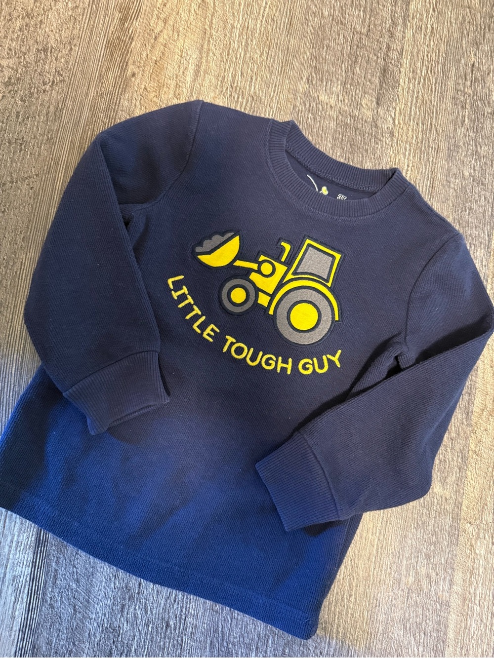 jumping beans Navy Sweatshirt with Yellow Tractor Graphic